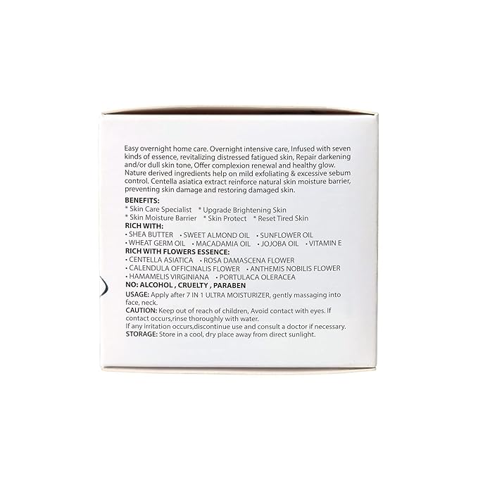 Restoring Night Cream for Face, Anti-Aging Moisturizer with Hydro-Rich Essence. Skin-renewing face cream for a hydrated, youthful look. Size: 1.7 oz.