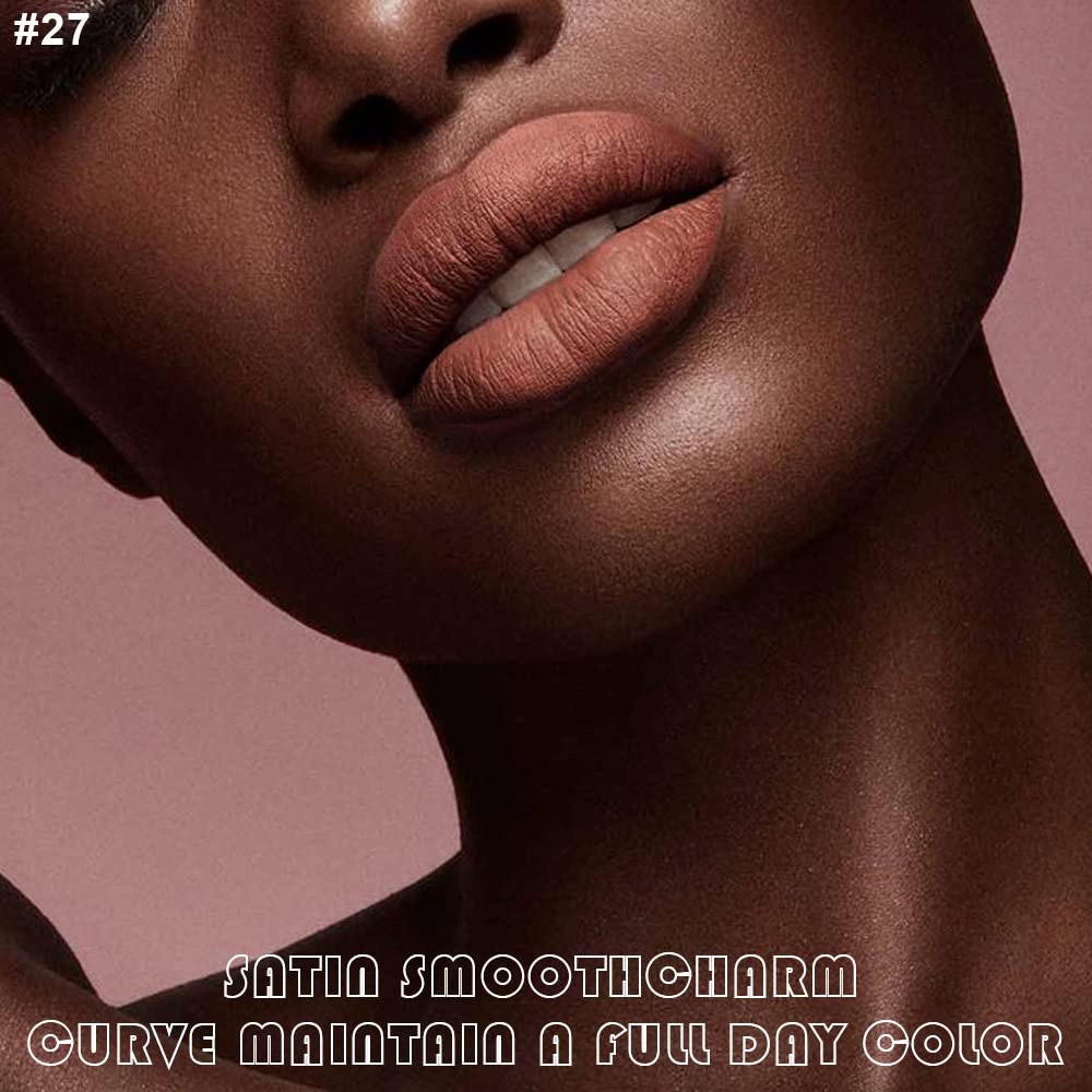 evpct 2Pcs Nude Brown Lip Liner and Matte Lipstick Makeup Sets, Vegan Lipstick Lip Liner and Gloss Stain Set Long Lasting Waterproof labiales mate 24 horas originales matte larga duracion 24 27#