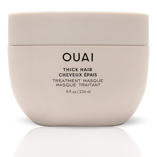 OUAI Thick Hair Mask - Hair Treatment Masque with Almond Oil, Olive Oil, & Hydrolyzed Keratin to Restore Damaged Hair - Phthalate & Paraben Free Hair Masque (8 fl oz)