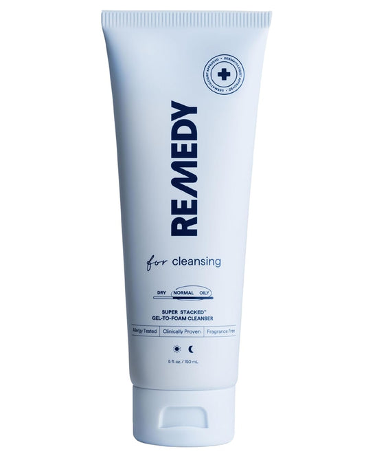 Remedy for Lightweight Cleansing - Gel to Foam Cleanser for Normal to Oily Skin - 0.5% Salicylic Acid, Ceramides, Glycerin, Green Tea - By Dermatologist Dr. Shah, 5 fl. Oz