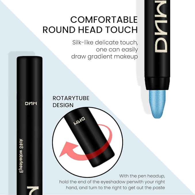 evpct 2Pcs Cream Eyeshadow Sticks Set for Eyes Dazzling Blue & Royal Blue Shimmer Eye Crayon Shadow Brightener Stick Pencil Pen Bulk sombras en crema para ojos 11+13