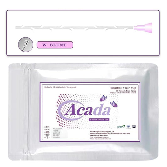 ACADA PCL Cog Threads Face Lift PCL Threads for Face Lift Cog 18G100mm Cog Threads Face Lift 360R Bi-Direction Cog Type Bullet Blunt Cog Threads 20Pcs