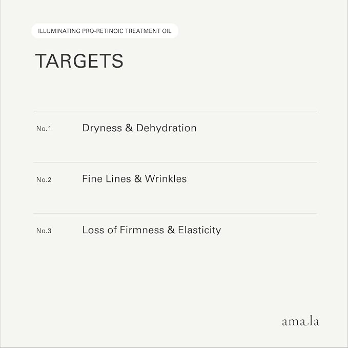 Amala Illuminating Pro-Retinoic Treatment Oil - All Natural Retinol Serum Alternative - Hydrating, Anti Aging Serum Oil - Picāo Preto Extract, 23K Gold, Cacay Seed (30ml)