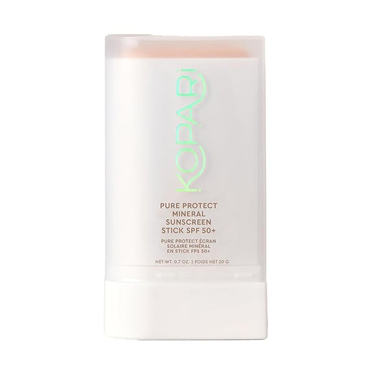 Kopari PURE PROTECT 100% Mineral Sunscreen Stick SPF 50+ Clear Zinc Oxide Face and Body Sunscreen with Hydrating Argan Oil, Shea Butter, Sheer Finish, Ultra-Portable, for Easy Reapplication
