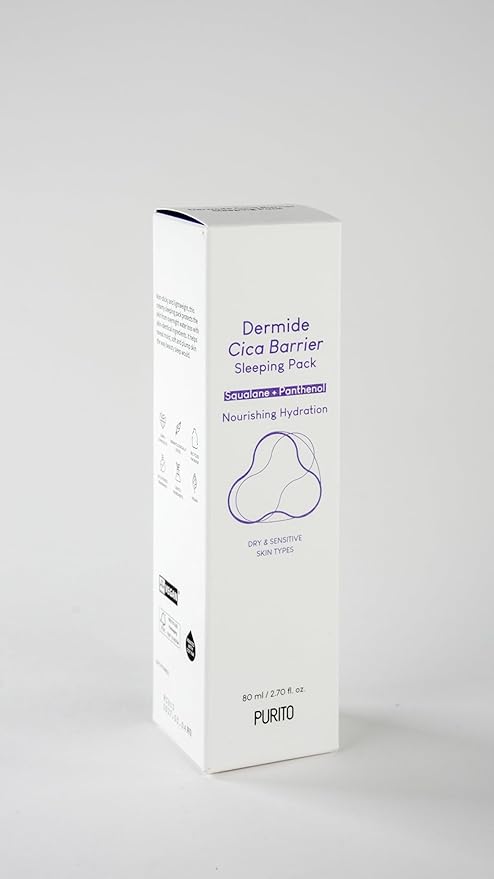 PURITO Dermide Cica Barrier Sleeping Pack 2.7 fl.oz / 80ml ceramide and centella, night cream, sensitive type, moisture pack