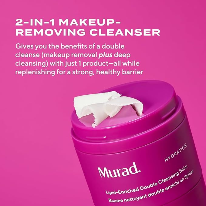 Murad Lipid-Enriched Double Cleansing Balm - Hydrating Balm-to-Oil Face Cleanser & Makeup Remover – Removes Long-Wear Makeup & SPF – Barrier Repair with Ceramides & Camellia Oil – 1.7 Fl Oz