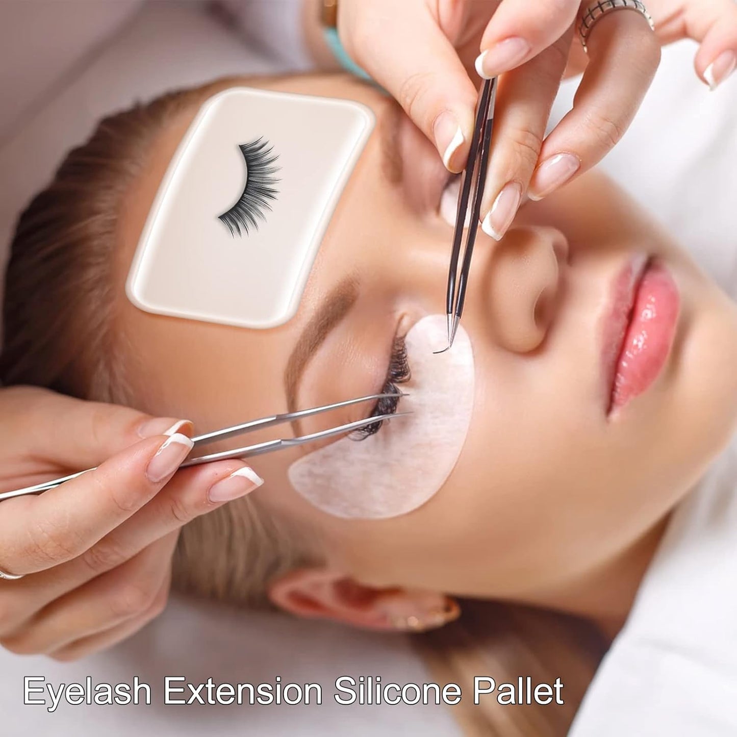 6PCS Silicone False Eyelash Holder Pads for Eyelash Extensions Loose Lash, Reusable Eyelash Extensions Tools, Transparent and Pink