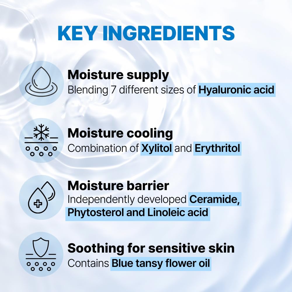 Real Barrier Aqua Soothing Ampoule 1.69 Fl Oz, Cooling Soothing Moisturizing Facial Serum for Sensitive Dry Skin, Hyaluronic acid Ceramide Hydrating Face Moisturizer for Dewy Skin, Korean Skin Care