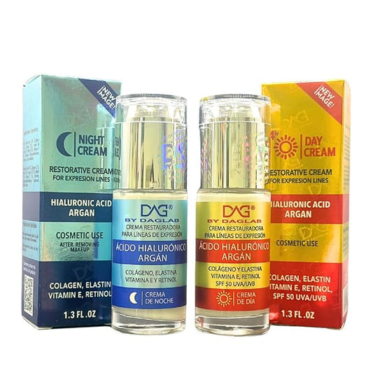 Day & Night Cream Combo (2 x 1.3 Fl Oz) - Complete Skincare Set for Expression Lines | Day Cream | Night Cream