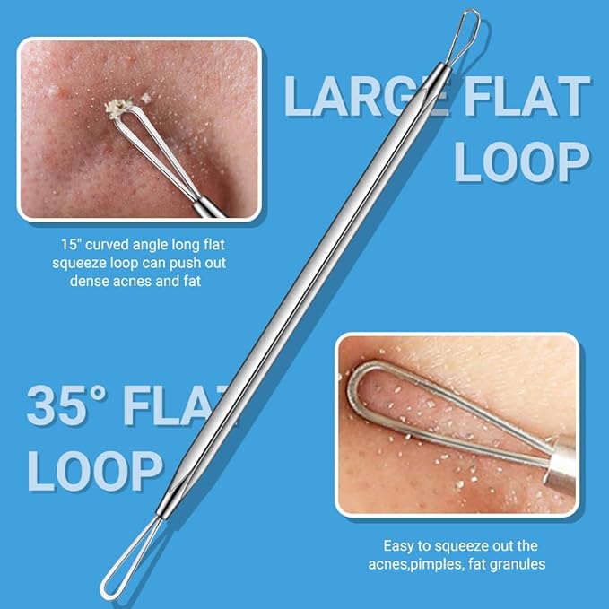 TsMADDTs Blackhead Remover Tools, Ingrown Hair Tweezers, Pimple Popper Tool Kit, Blackhead Extractor, Eyebrows Tweezers for Women Facial Hair Razors