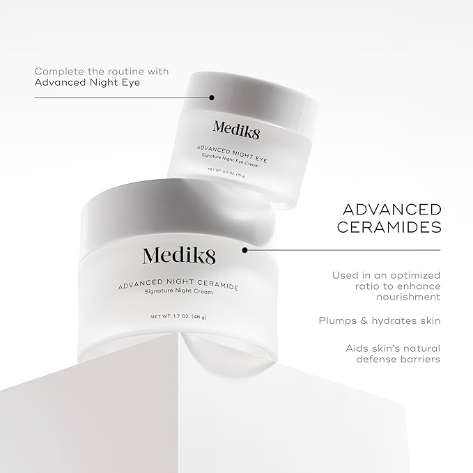 Medik8 Advanced Night Ceramide - Plumping, Hydrating Night Cream for Face - Face Moisturizer with Skin Tightening Ceramides and Antioxidants - 1.7 oz