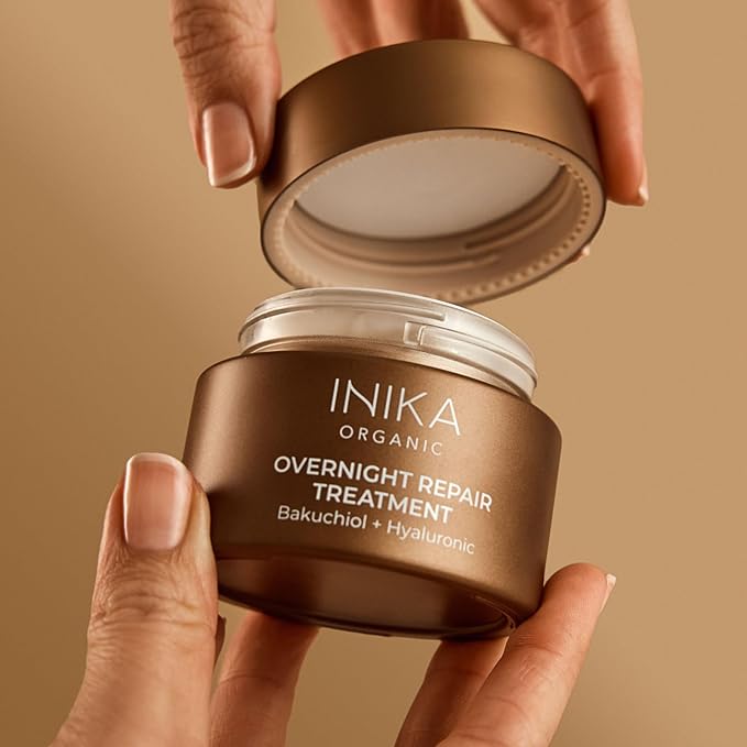 INIKA Organic Overnight Repair Treatment | Collagen Boosting, Skin Plumping and Deep Hydration face mask