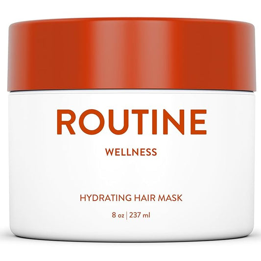 Routine Wellness Deep Conditioning Hair Mask for Dry Damaged Hair - Hydrating, Moisturizing Repair Treatment - Promotes Fullness - Coconut & Vanilla 8oz