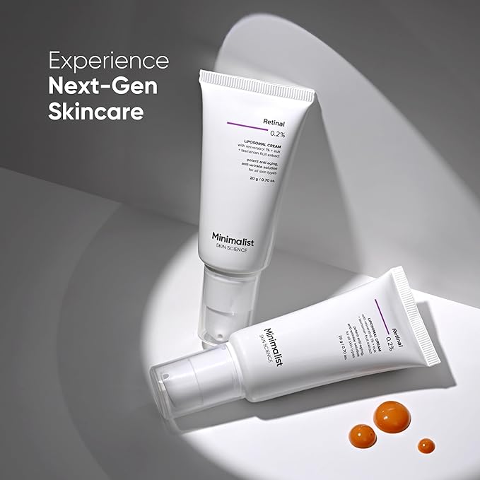 Minimalist 0.2% Retinal Liposomal Cream for Visibly Reducing Wrinkles & Fine Lines | For All Skin Types | For Women & Men | 0.7 Oz / 20 gm