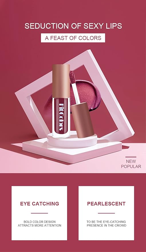 SUMEITANG 4 Color Liquid Glitter Lipstick Set，Diamond Sparkle Glosses, Popular Shimmer Shades, Matte-to-Glitter Finish, Long-Lasting & Waterproof, Perfect for Women & Girls Create a Shiny Lip Makeup