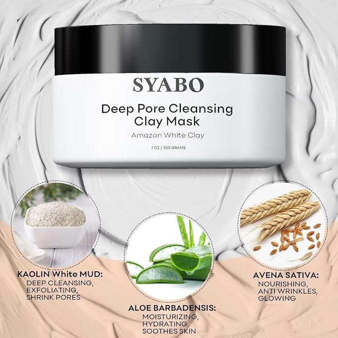 Deep Pore Clearing Mask with Salicylic Acid Face Cleanser Set, Removes Excess Oil, Reducer for Blackhead, Whitehead, Acne and Pores for Oily & Sensitive Skin Care for Women Men