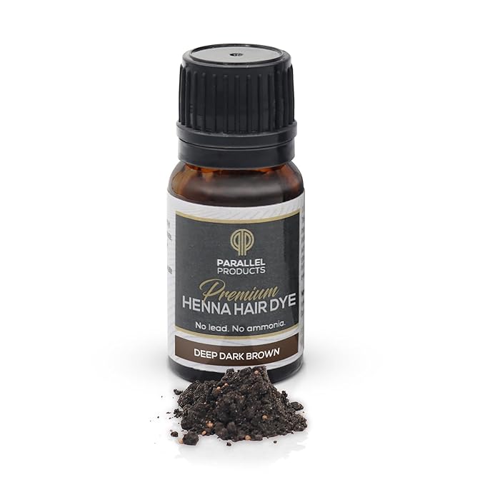 Parallel Products Spot Color Henna Kit - Henna Hair Dye - 3 grams - Tint for Professional Spot Coloring - With Mixing Dish - Covers Grey Hair - Root Touch Up (Deep Dark Brown)