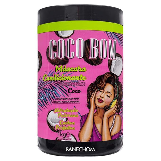Linha Tendencias - Mascara Hidratante Coco Bom 1 Kg - (Trends Collection - Fine Coconut Moisturizing THC Mask Net 35.27 Oz)