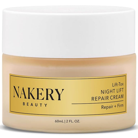 Nakery Lift-Tox Night Cream for Women - Overnight Anti Wrinkle Face Cream for Firmer & Smoother Complexion - Hydrating Night Cream for Women with Crepey Skin - Rich Night Face Cream for Mature Skin