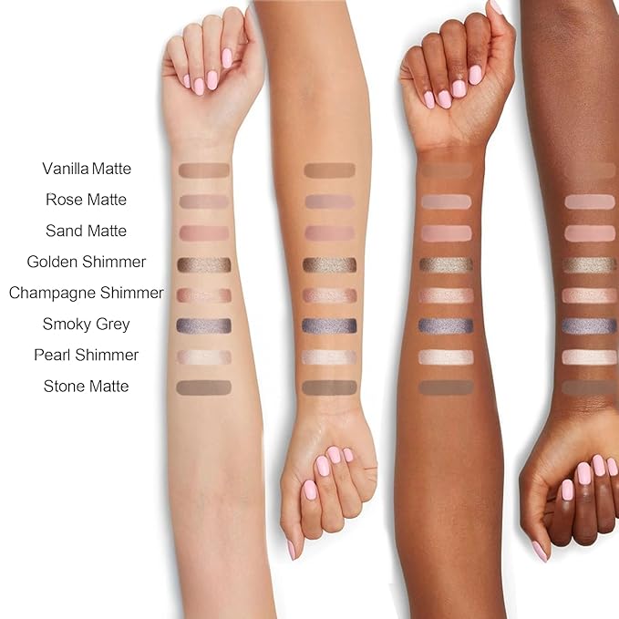 FV Waterproof Eyeshadow Stick Duo,Long-Lasting Cream Eye Shadow Makeup Sets, High Pigmented Eyeshadow Pencil with Matte & Shimmer Finish, Natural Look (Vanilla & Champagne)