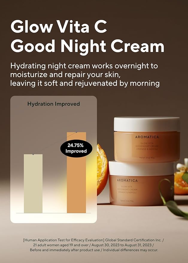 AROMATICA Glow Vita Trial Kit - Travel Size Skin Care Set [Vitamin C Serum 0.5 fl.oz, Facial Scrub 0.5 fl.oz, Goodnight Cream with Retinol 1oz] - Travel Kit for Women | Mothers day gifts for mom