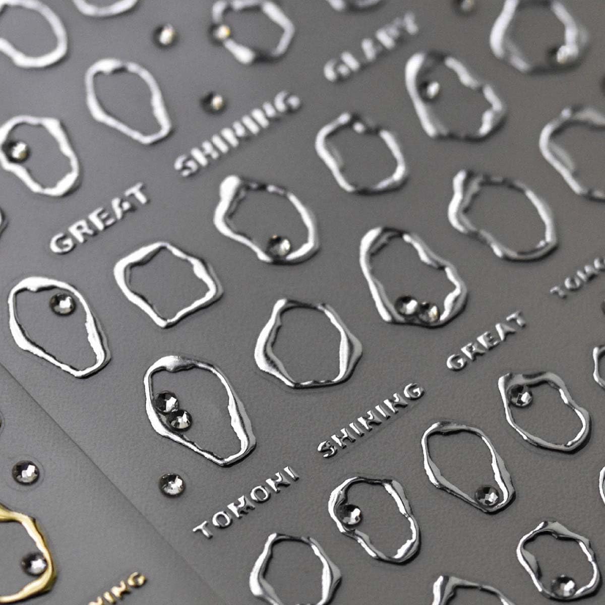 5D Embossed Sliver Nail Stickers Sliver Rhinestone Nails Sticker with Irregularity Design Nail Art Supplies Decals for Women Girls DIY Manicure Decoration 1Sheet