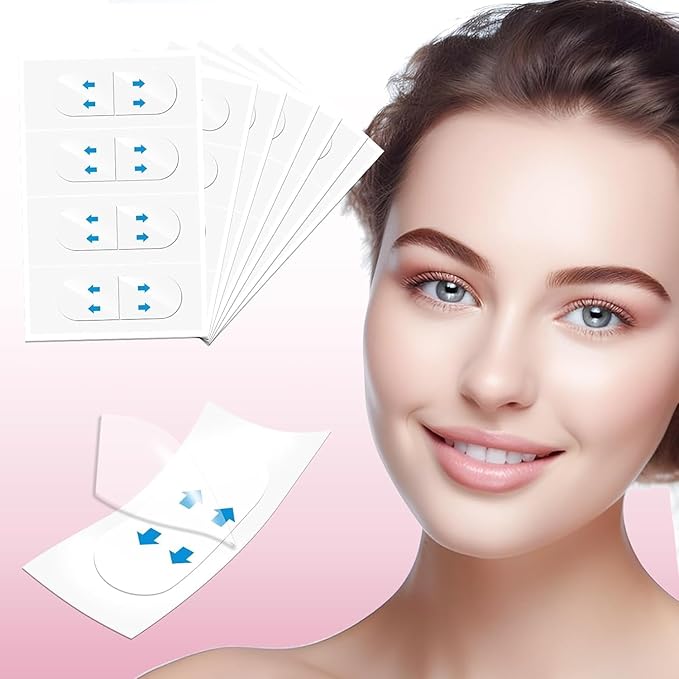 Face Lift Tape, 100 PCS Face Tape Lifting Invisible Under Makeup, Instant Neck Strips for Lifting Sagging Skin, V-Shaped Facial Strips for Brows, Eyes, Jowls, Wrinkles& Double Chin, For All Skin Types