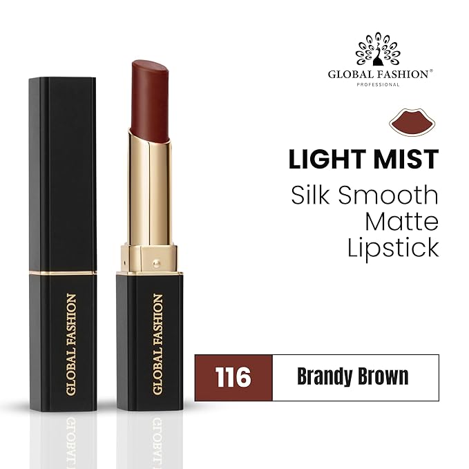 Global Fashion Silk Smooth Matte Lipstick – Long-Lasting, Luxurious Color, Rich Hydration, Lightweight Formula, Lightweight Matte Lip Color for Women, Available in Multiple Shades (116, 0.12 oz)