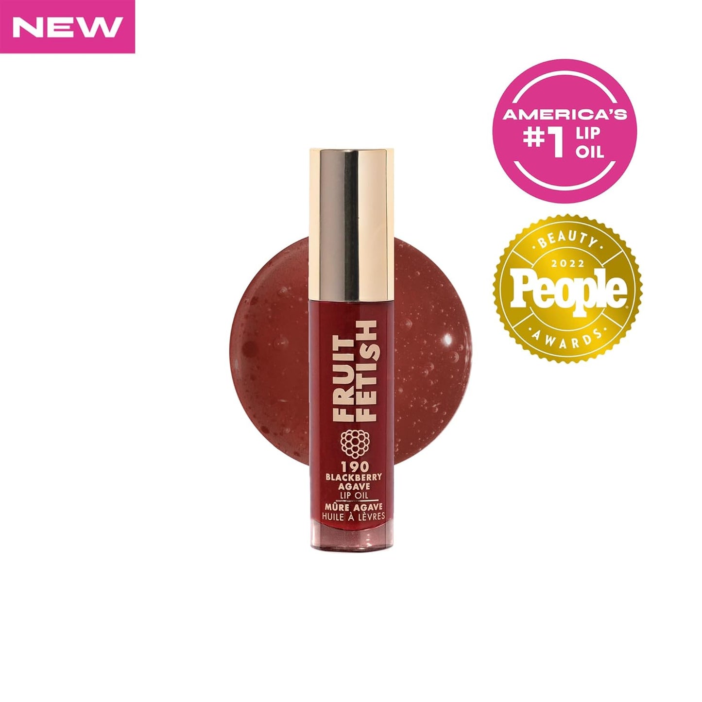 Milani Fruit Fetish Lip Oil with Vitamin E for Instant Hydration, Fruit Extract Infused Lip Treatment and Moisturizing Lip Gloss - Blackberry Agave