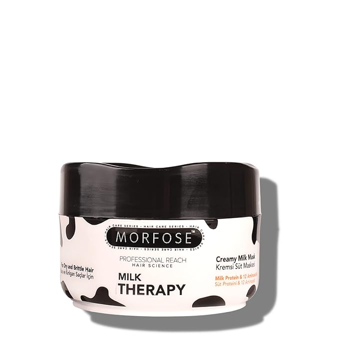 Morfose Professional Hair Mask for Dry, Damaged, or Brittle Strands 16.9 Fl oz (Milk Therapy)