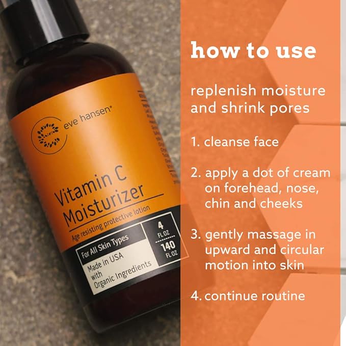Eve Hansen Classic Vitamin C Allstars Collection | Natural Vit C Face Wash for a Deep Clean (8 oz) | Brightening Moisturizer (4 oz) | Anti Aging Night Repair Cream/Neck Cream (2 oz) for All Skin Types