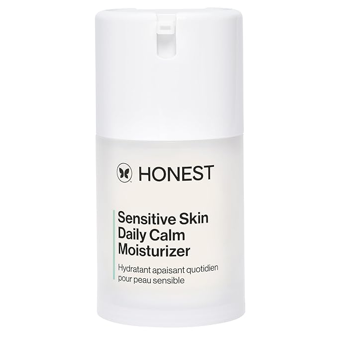 Honest Beauty Sensitive Skin Daily Calm Lightweight Moisturizer, Reduces Redness, Hydrates, Hypoallergenic, Fragrance-Free Vegan, 1.7 fl oz