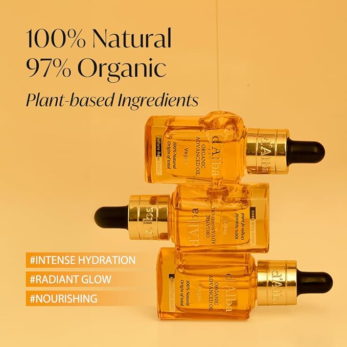 d'alba Piedmont Organic Advanced Oil, 100% Vegan Plant-based Ingredients, Hydrating (0.58 oz.)