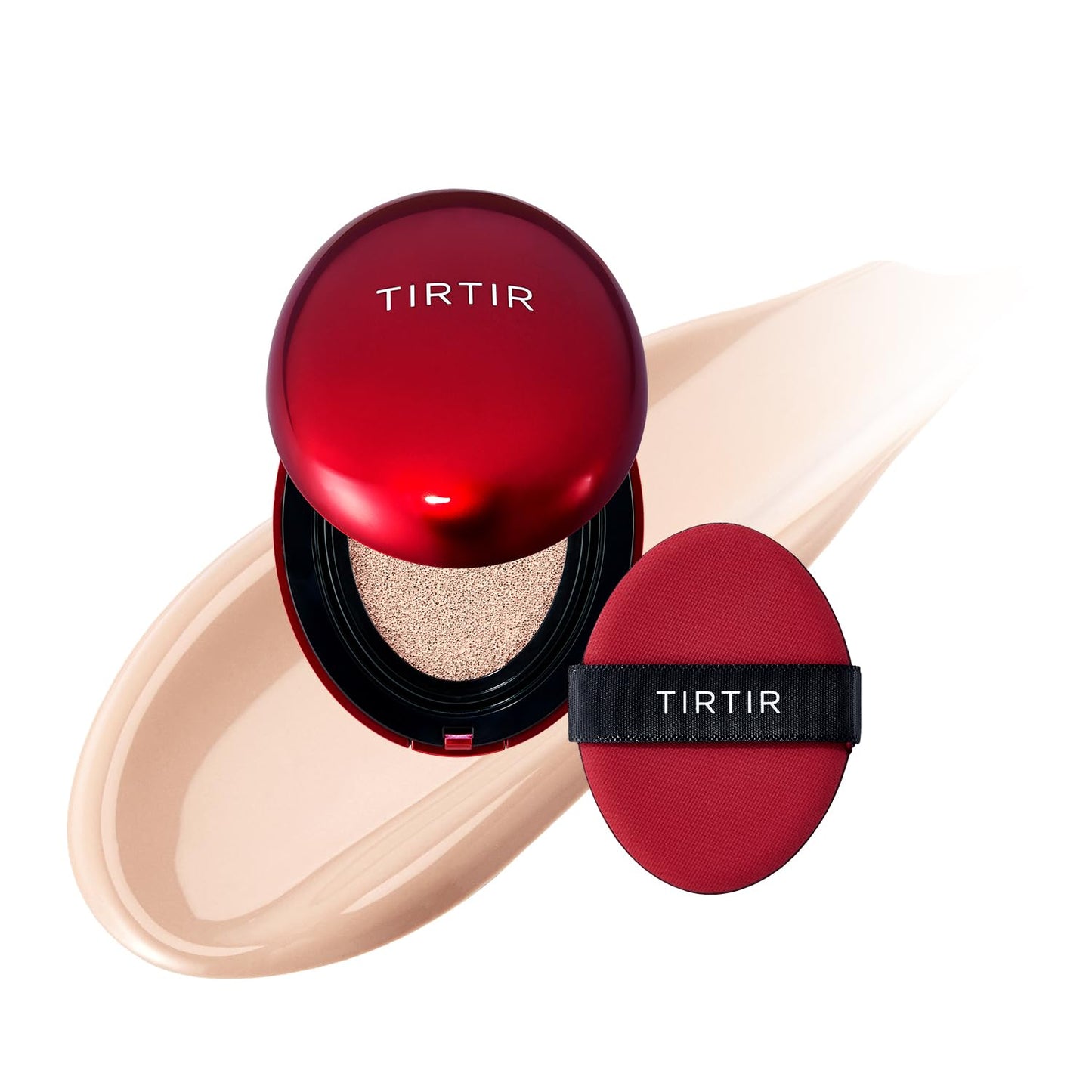 [*Mini Size*] TIRTIR Mask Fit Red Cushion Foundation | Full coverage, Weightless, Skin fit, Satin Glow Finish, Korean Makeup, beauty, Tattoo cover up, Buildable (#17C Porcelain, 0.15 Fl Oz)