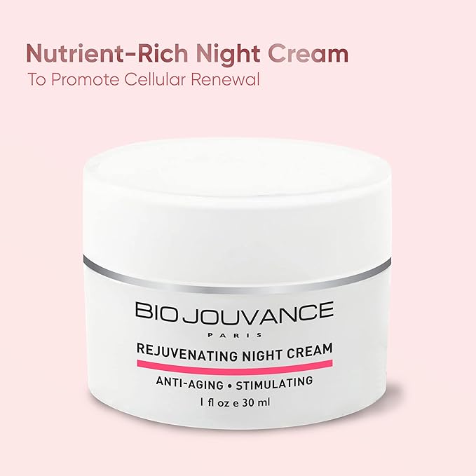 Rejuvenating Night Cream 1oz / 30ml - For Mature/Sun Damaged Skin | Anti Aging Face Moisturizer Hydrating Lotion | Daily Facial Skin Care Treatment Regimen | Made in France