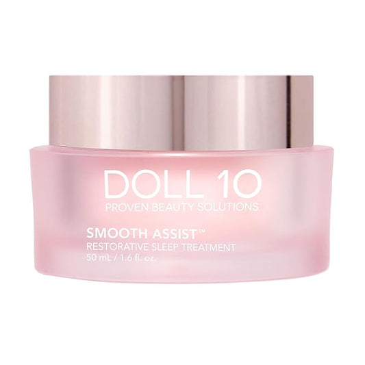 Doll 10 Smooth Assist Restorative Sleep Treatment - Results Overnight - Decreases Redness, Wrinkles & More - Hydrating Treatment (1.6 oz)