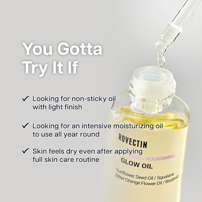 ROVECTIN Barrier Repair Face Oil - Neroli Oil, Antioxidant Anti-Aging Facial Oil | Fast Absorbing, Non-Greasy, Natural Glow for Dry and Sensitive Skin | Vegan, Korean Skincare (1 fl oz)