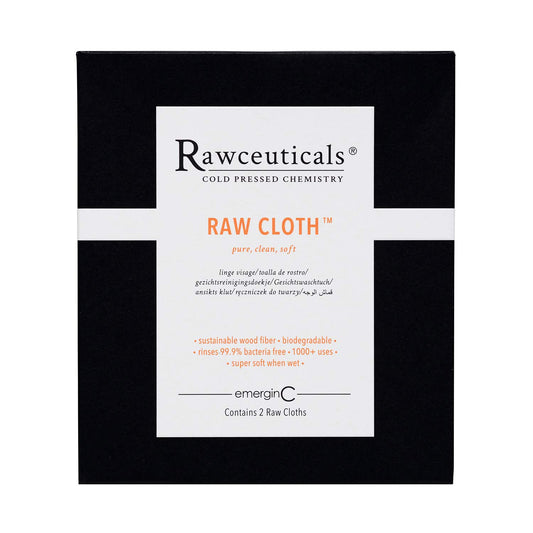 emerginC Rawceuticals Raw Cloth - Reusable Facial Cloth - Eco-Friendly Face Wipe (2 Cloths)