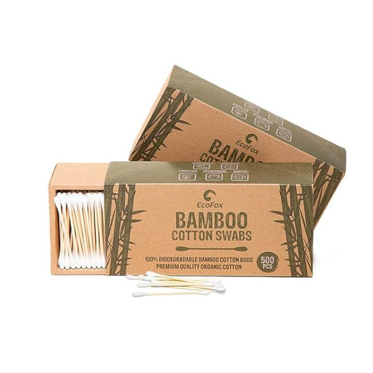 Bamboo Cotton Swabs 1000 Count | Eco-Friendly & Pure Cotton Buds | Double Tipped Sticks | 100% Plant-Based & Natural | Perfect for Makeup & Nail Applications, Arts & Crafts, Removing Dust & Dirt…