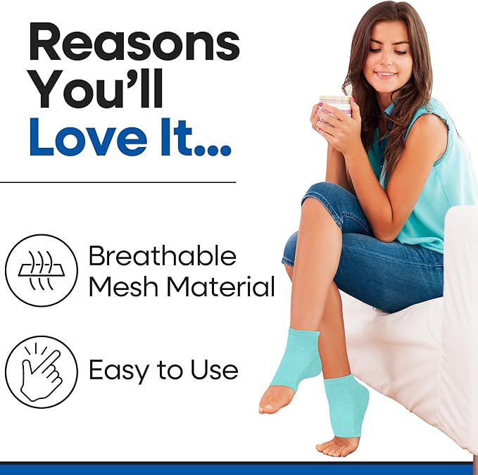 Moisturizing Socks for Women & Men | Cracked Heel Treatment with Aloe Vera | Moisturizer Foot Callus Remover | Aloe Socks for Cracked Heels & Dry Rough Feet, Lotion Infused Gel Heel Sleeves Fits Most