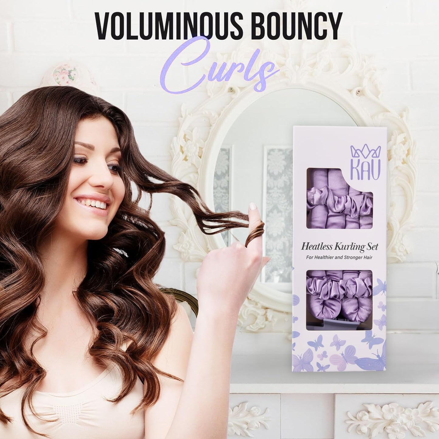 Heatless Hair Curler, Satin Hair Rollers for Heat less Curls Overnight, Premium Satin for No Heat Curls, Overnight Heatless Curling Rod to Sleep In, Silky Curlers with Clip and Scrunchies