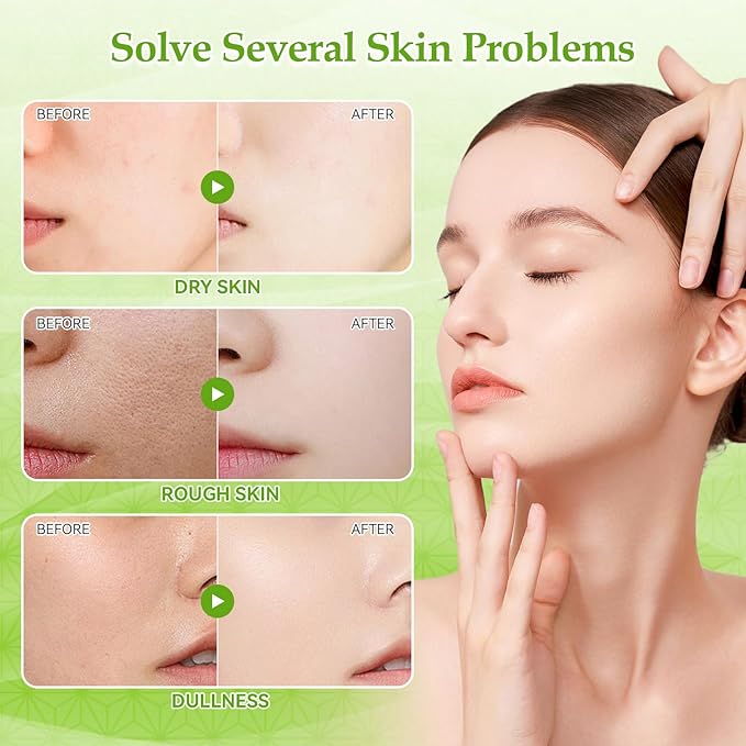 Skin Care Set, Green Tea Skin Care Sets & Kits, Skin Care for Teenage Girls Gift Set with Cleanser, Toner, Serum, Eye Cream, Facial Cream, Facial Skin Care Sets & Kits for Teenage Girls Women