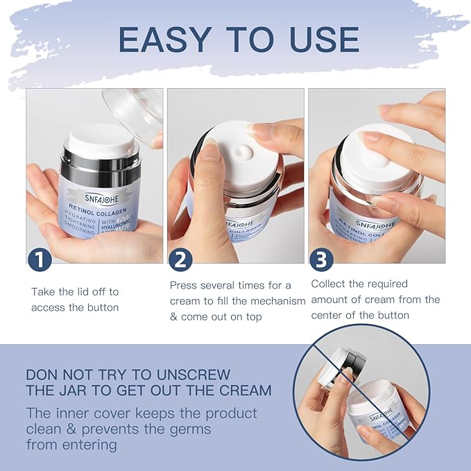 Instant Face Lift Cream with Retinol,Collagen & Hyaluronic Acid, Anti-Aging Moisturizer for Face, Neck & Décolleté, Neck Firming Cream for Women & Men, 1.7 Fl Oz