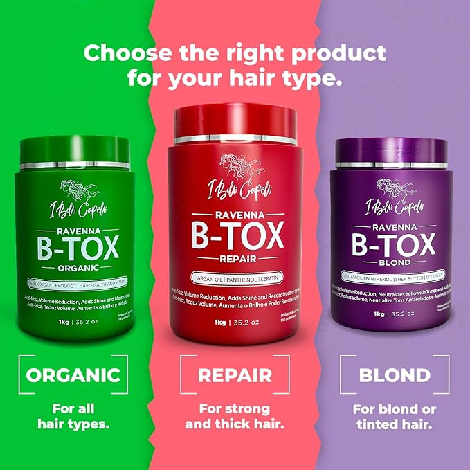 Ravenna Professional Keratin Hair B-tox -Cirugia Capilar para el Cabello, Smoothing, B-tox Hair Treatment, Celulas Madres Para el Cabello-Straightener System 3x1L 105.8oz