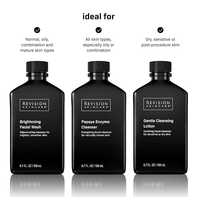 Revision Skincare Brightening Facial Wash, Exfoliating Face Cleanser with Vitamin C and Vitamin E, 6.7 fl oz