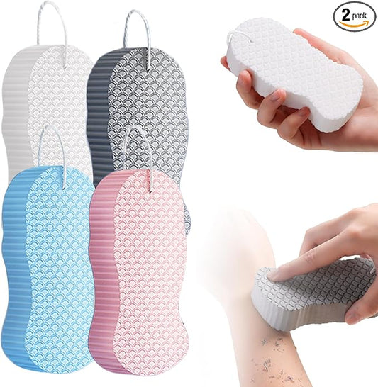 Magic Exfoliating Bath Sponge, 2025 New Super Soft Exfoliating Bath Sponge, 3D Magic Exfoliating Body Scrubber, Shower Sponges for Body Removes Dead Skin (4 Pcs)