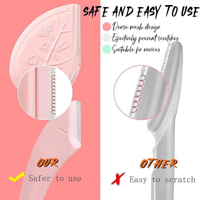 ONEUPIN 12PCS Eyebrow Trimmer Set Stainless Steel Leaves Curved Eyebrow Razor Trimmer Facial Shaver Razor Brow Shaper Suitable for Any Skin Type Hair Removal Accessories for Men Women（Green）