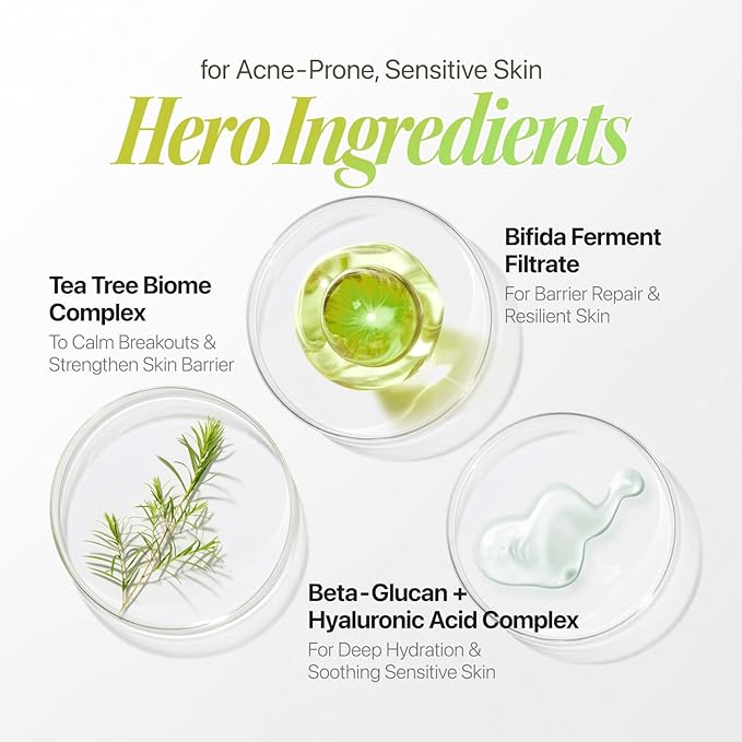 Trouble Patch Mask | Full-Face Hydrocolloid Acne Mask with Skin-Balancing Reset Care & Tea Tree Biome for Acne-Prone Skin | Korean Face Mask (20ml x 4)