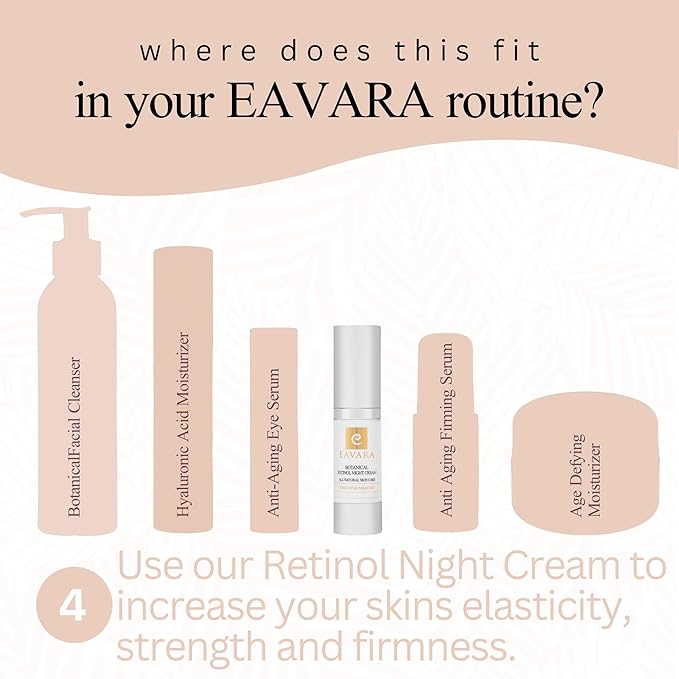 Organic Retinol Night Cream, Anti Aging Eye Cream, and Daily Moisturizer Cream