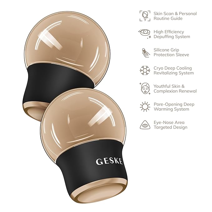 SmartAppGuided™ Cool & Warm Face & Body Massager | 7 in 1 | Multifunctional Massager | Face & Body | Battery-free Cooling & Warming | Firms, Relaxes & De-Puffs Skin | Globular Design